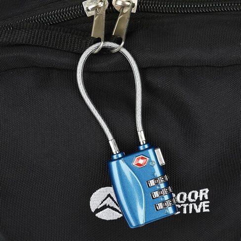 TSA Approved Luggage Locks, 3 Digit Steel Cable Lock，a Wire Rope comgbinaiton Padlock for Travel Baggage, Suitcase, Gym Lockers in Kuwait