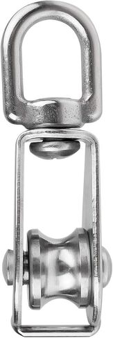 5Pcs 304 Stainless Steel M20 Single Pulley Block, Wire Rope Hanging Wire Towing Wheel, with 5Pcs Spring Snap Hook in Saudi Arabia