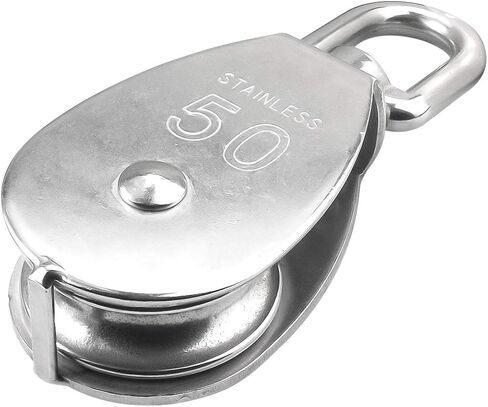 5Pcs 304 Stainless Steel M20 Single Pulley Block, Wire Rope Hanging Wire Towing Wheel, with 5Pcs Spring Snap Hook in Saudi Arabia