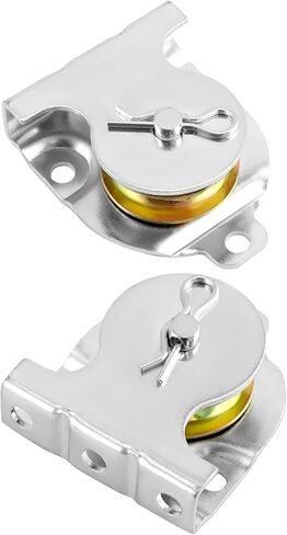QWORK Wall Mount Pulleys, 6 Pcs 1-1/2" Ceiling Mount Single Pulley V-Groove Pulley Hardware Accessories for 3/8" Wire or Rope, Working Load 420 Lbs, Heavy-Duty Iron Galvanized Pulley in Saudi Arabia