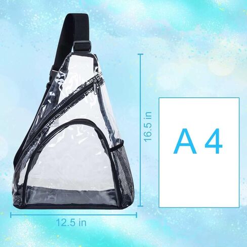 AGSDON Clear Sling Bag Stadium Approved, Small PVC Crossbody Shoulder Backpack, Casual Transparent Daypack for Men Women in Saudi Arabia