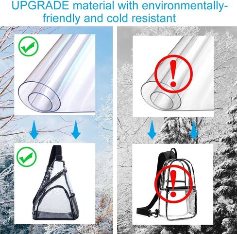 حقيبة ظهر شفافة من AGSDON معتمدة من الاستاد، حقيبة ظهر كتف صغيرة من مادة PVC، حقيبة نهارية شفافة كاجوال للرجال والنساء in Kuwait