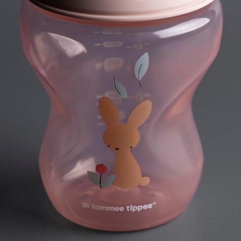 Tommee Tippee Closer to Nature Baby Bottles Slow Flow Breast-Like Nipple with Anti-Colic Valve (9oz, 4 Count) Pink & Green in Saudi Arabia