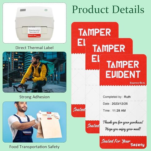 ملصقات Noveread 1000 قطعة من ملصقات العبث الواضحة مقاس 2 × 4 بوصات ملصقات طابعة حرارية ملصقات ختم العبث الورقية ملصقات مقاومة للعبث للسائقين ملصقات ختم السلامة القابلة للكتابة in Kuwait