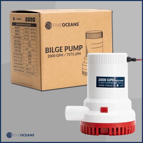 مجموعة مضخة ماء آسن أوتوماتيكية من خمسة محيطات 2000 GPH / 7571 LPH، خرطوم بقطر داخلي 1-1/8 بوصة (29 مم)، مع مفتاح تعويم عالي التحمل ومفتاح لوحة ثلاثي الاتجاهات - FO3616-C1 in Saudi Arabia