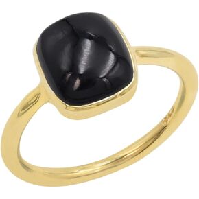 925 فضة أونيكس أسود | خاتم سوليتير نحاسي فيروزي للنساء، شكل وسادة 8 × 10 ملم، خاتم حجر كريم مقاس 5 إلى 10 in Kuwait