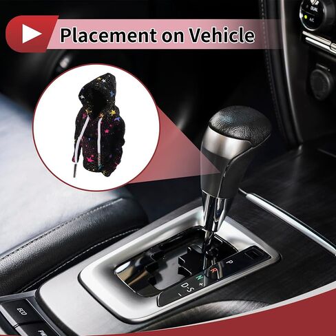 1 Pc Gear Shift Knob Cover Stick Shifting Handle Protector Reflective Hoodie Style Black Fabric in Saudi Arabia