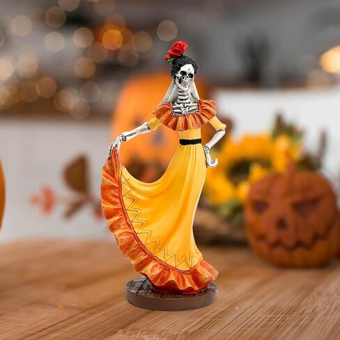 Day of The Dead Figurines Decorations Halloween Skeleton Skull Statue Mariachi Band, Realistic Collectible Folk Musician Players Ornament, Party Festive Indoor Decor (6.5Inch, 3PCS) in Saudi Arabia