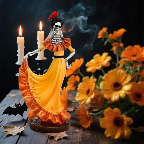 Day of The Dead Figurines Decorations Halloween Skeleton Skull Statue Mariachi Band, Realistic Collectible Folk Musician Players Ornament, Party Festive Indoor Decor (6.5Inch, 3PCS) in Saudi Arabia