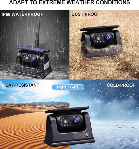 B-Qtech Magnetic Solar Wireless Backup Camera with 5" Monitor System AHD1080P Truck Trailer Hitch Rear View Camera IR Night Vision Waterproof Rechargeable Reverse Camera for RV Car Camper in Saudi Arabia