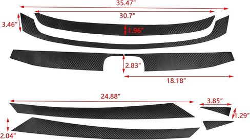 x xotic tech Front Bumper Grille Decals Stickers Carbon Fiber Style Compatible with Honda Civic 2016-2021 in Saudi Arabia