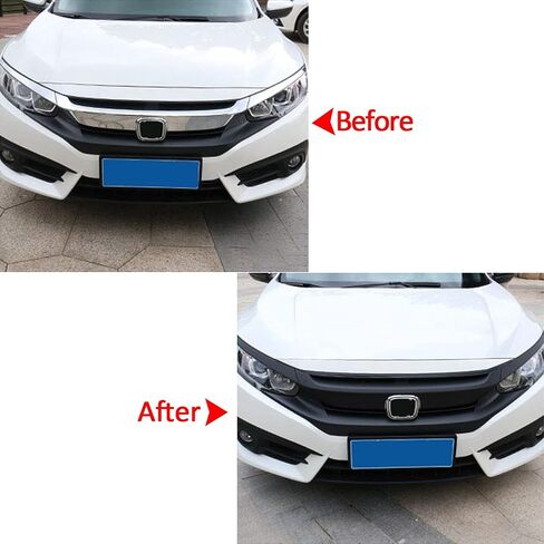 x xotic tech Front Bumper Grille Decals Stickers Carbon Fiber Style Compatible with Honda Civic 2016-2021 in Saudi Arabia