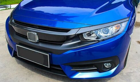 x xotic tech Front Bumper Grille Decals Stickers Carbon Fiber Style Compatible with Honda Civic 2016-2021 in Saudi Arabia