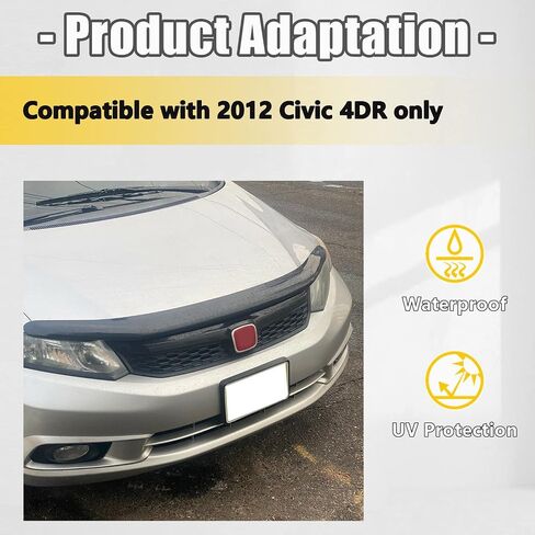 KUAFU غطاء محرك السيارة الأمامي شبكة مصبغة متوافقة مع 2012 Honda Civic 4 Dr Sedan JDM Style استبدال لاستبدال الشواية HO1200206 71121TR0A01 in Saudi Arabia
