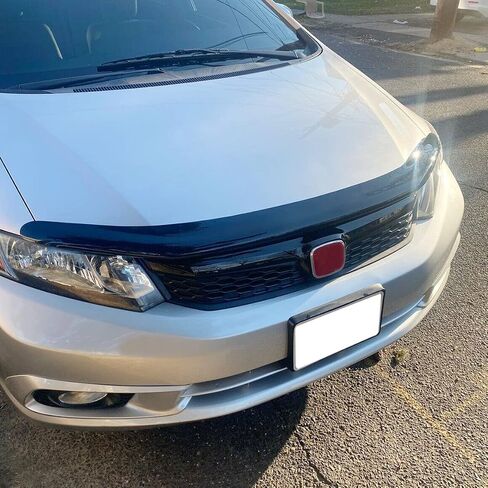 KUAFU غطاء محرك السيارة الأمامي شبكة مصبغة متوافقة مع 2012 Honda Civic 4 Dr Sedan JDM Style استبدال لاستبدال الشواية HO1200206 71121TR0A01 in Saudi Arabia