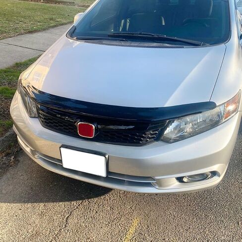 KUAFU غطاء محرك السيارة الأمامي شبكة مصبغة متوافقة مع 2012 Honda Civic 4 Dr Sedan JDM Style استبدال لاستبدال الشواية HO1200206 71121TR0A01 in Saudi Arabia