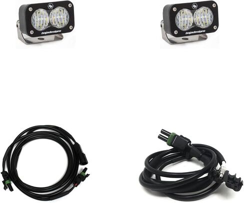 مجموعة Baja Designs S2 Sport Dual LED العكسية لسيارة Chevy Sierra 2500HD/3500HD 2020-22 (زوايا واسعة؛ شفاف) in Saudi Arabia