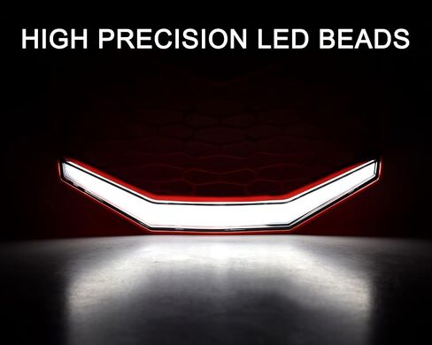 SAUTVS Front Red Grille with LED Light for Maverick X3, New Red Premium Front Bumper Mesh Grill with LED Light Bar for Can-Am Maverick X3 MAX Turbo R 2017-2025 Accessories in Saudi Arabia