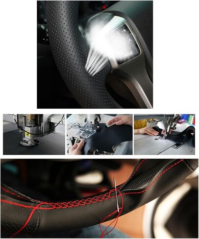 أغطية عجلة قيادة السيارة من الجلد الأسود مخيط يدويًا، لسيارة Mercedes-Benz S-Class W220 S430 S350 S500 S600 2004-2006 in Saudi Arabia