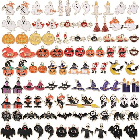 Acejoz 100Pcs 50 Pairs Christmas Charms for Jewelry Making and Bracelets, Gold Enamel Jewelry Pendants for Xmas Earring Bracelet Necklace Craft Making in Kuwait
