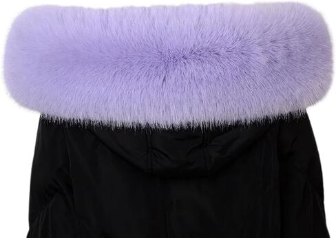 Queenbox 5.9x29.5in Detachable Faux Fur Collar, Hood Trim Replacement Scarf Wrap for Coat Sweater Jacket, Purple in Saudi Arabia