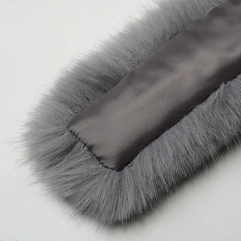 Queenbox 5.9x29.5in Detachable Faux Fur Collar, Hood Trim Replacement Scarf Wrap for Coat Sweater Jacket, Purple in Saudi Arabia