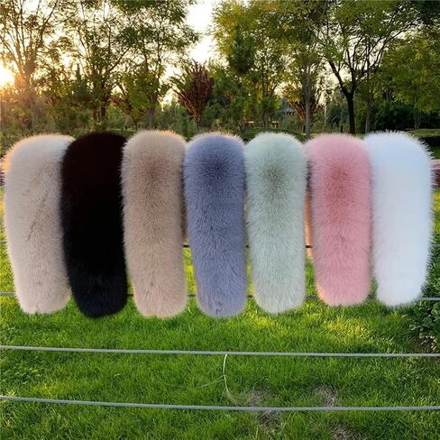 Queenbox 5.9x29.5in Detachable Faux Fur Collar, Hood Trim Replacement Scarf Wrap for Coat Sweater Jacket, Purple in Saudi Arabia