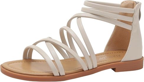 Womens Strappy Sandals Summer Comfortable Flat Dressy Sandals Back Zipper Roman Comfy Womens Sandals in Saudi Arabia
