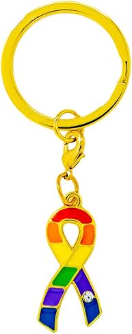 AWARENESS RIBBON Key Ring charm chain rhinestone in Kuwait