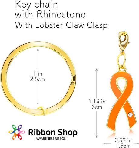 AWARENESS RIBBON Key Ring charm chain rhinestone in Kuwait