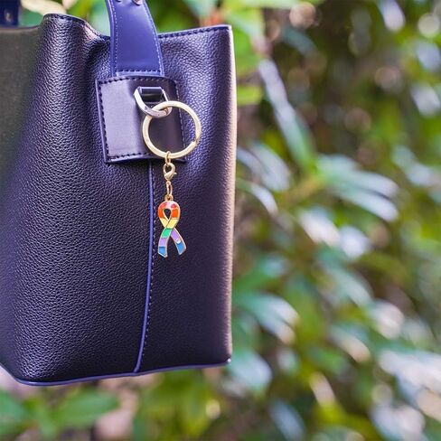 AWARENESS RIBBON Key Ring charm chain rhinestone in Kuwait