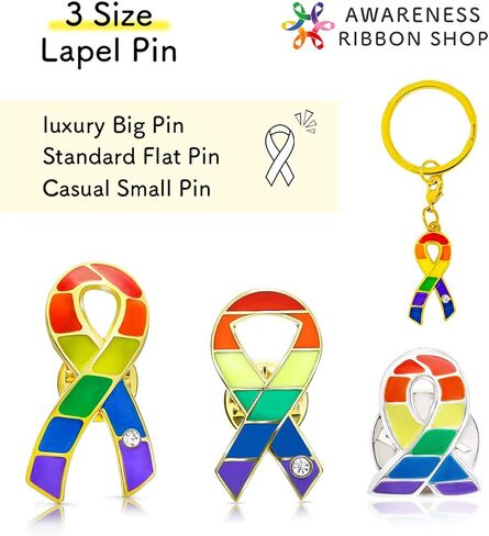 AWARENESS RIBBON Key Ring charm chain rhinestone in Kuwait