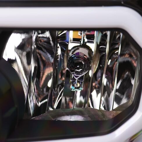 7422438976901 Compatible With 2007-2013 Toyota Tundra / 2008-2017 Sequoia DRL LED Strip Bar Black Housing Headlights With Amber Reflector in Saudi Arabia