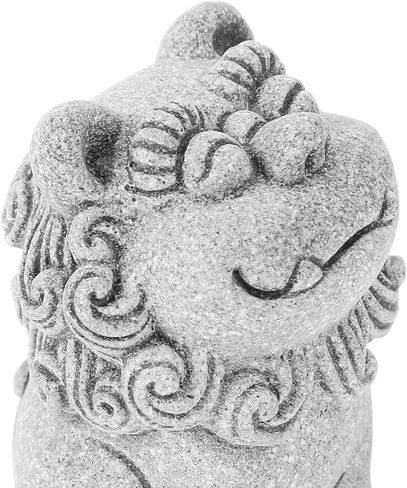 HOMSFOU Mini Lion Figurines Chinese Feng Shui Lion Statue Pair of Guardian Lion Desktop Animal Sculpture Foo Dog Asian Decor Tabletop Lucky Wealth Ornament in Saudi Arabia