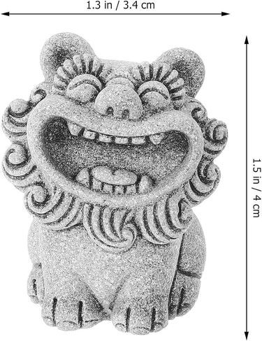HOMSFOU Mini Lion Figurines Chinese Feng Shui Lion Statue Pair of Guardian Lion Desktop Animal Sculpture Foo Dog Asian Decor Tabletop Lucky Wealth Ornament in Saudi Arabia