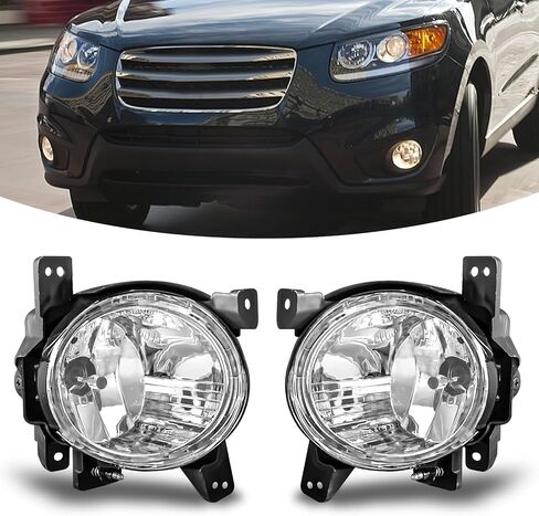مصابيح الضباب متوافقة مع 2010 2011 2012 Hyundai Santa Fe، استبدال مصابيح الضباب المصد الأمامي مع سرج الأسلاك، عدسة شفافة in Saudi Arabia