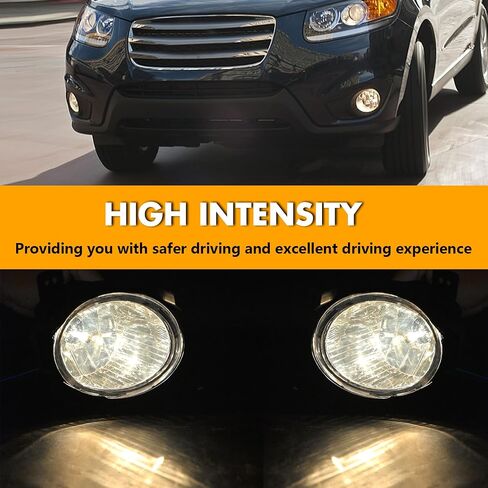 مصابيح الضباب متوافقة مع 2010 2011 2012 Hyundai Santa Fe، استبدال مصابيح الضباب المصد الأمامي مع سرج الأسلاك، عدسة شفافة in Saudi Arabia