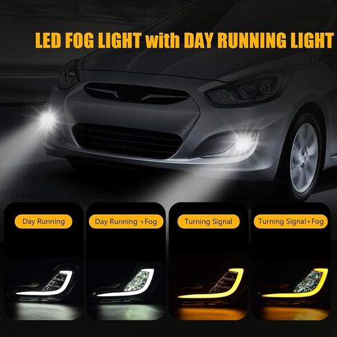 مصابيح الضباب متوافقة مع 2010 2011 2012 Hyundai Santa Fe، استبدال مصابيح الضباب المصد الأمامي مع سرج الأسلاك، عدسة شفافة in Kuwait