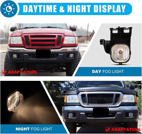 مجموعة مصابيح الضباب CPW متوافقة مع [2006-2007 Ford Ranger] مصابيح الضباب للقيادة استبدال جانب السائق + جانب الركاب in Kuwait