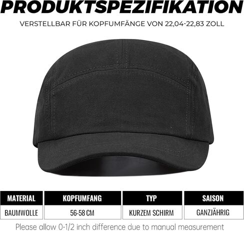 Clakllie Short Brim Baseball Fitted Cap Fashion 5 Panel Camp Caps Low Profile Dad Hat Snapback Hip Hop Cap Trucker Hats in Kuwait