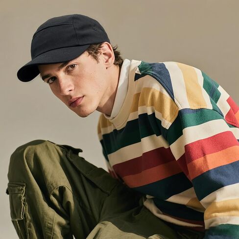 Clakllie Short Brim Baseball Fitted Cap Fashion 5 Panel Camp Caps Low Profile Dad Hat Snapback Hip Hop Cap Trucker Hats in Kuwait