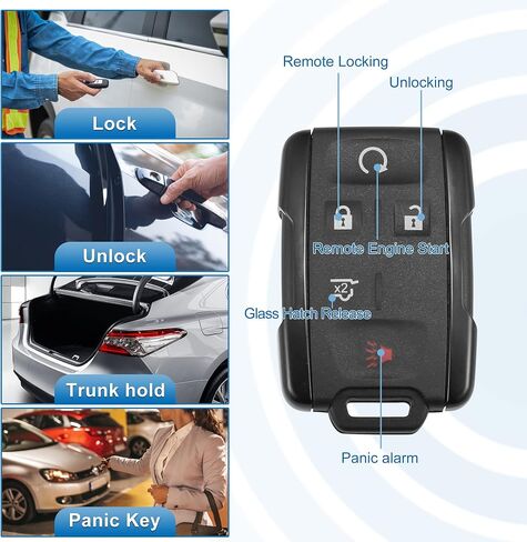 X AUTOHAUX 5 Button Keyless Entry Remote Control Replacement Key Fob Proximity Smart Fob M3N32337100 Fit for Chevrolet Tahoe 2015-2020 in Saudi Arabia