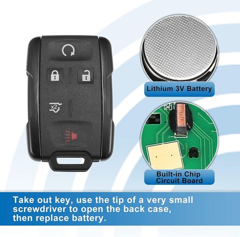 X AUTOHAUX 5 Button Keyless Entry Remote Control Replacement Key Fob Proximity Smart Fob M3N32337100 Fit for Chevrolet Tahoe 2015-2020 in Saudi Arabia