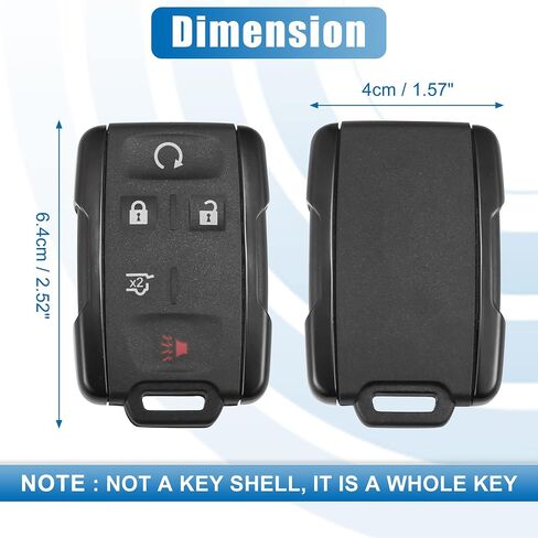 X AUTOHAUX 5 Button Keyless Entry Remote Control Replacement Key Fob Proximity Smart Fob M3N32337100 Fit for Chevrolet Tahoe 2015-2020 in Saudi Arabia