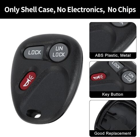 X AUTOHAUX Key Shell Case Keyless Entry Remote Key Fob Replacement Case for Chevrolet Silverado 1500 2500 3500 2001-2002 3 Buttons KOBLEAR1XT/KOBUT1BT in Saudi Arabia