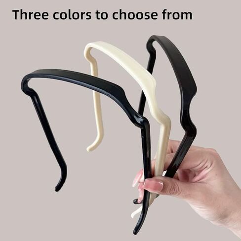 Sunglasses Shape Invisible Hair Hoops-Square Hairband ，Curly Thick Headband ，Square Invisible Hairband for Women & Men (Mixed color(3*pc), large) in Saudi Arabia