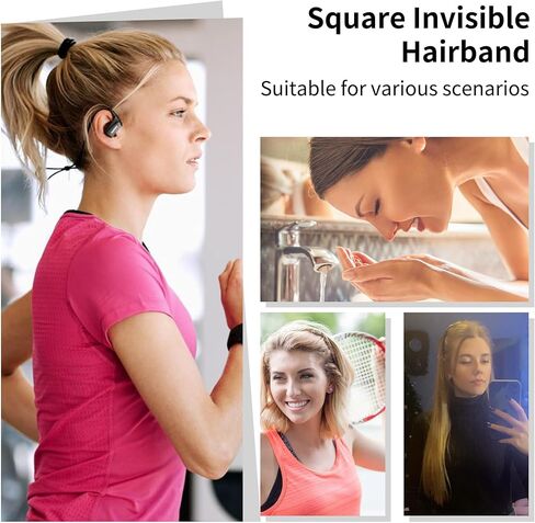 Sunglasses Shape Invisible Hair Hoops-Square Hairband ，Curly Thick Headband ，Square Invisible Hairband for Women & Men (Mixed color(3*pc), large) in Saudi Arabia