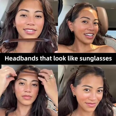 Sunglasses Shape Invisible Hair Hoops-Square Hairband ，Curly Thick Headband ，Square Invisible Hairband for Women & Men (Mixed color(3*pc), large) in Saudi Arabia
