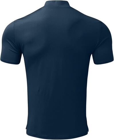 CHUUMEE Mens Mock Turtleneck Sweater Short Sleeve Solid Color T-Shirts Basic Slim Fit Pullover Tees in Saudi Arabia