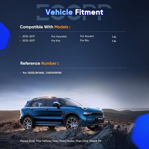 ECCPP 13253 مشعاع تبريد المحرك متوافق مع 2012-2017 لشركة Hyundai Accent 1.6L، 2012-2017 لكيا ريو 1.6L، استبدال # 13253، RK1682،253101R150 مجموعة المبرد الأساسية المصنوعة من الألومنيوم للسيارات in Saudi Arabia